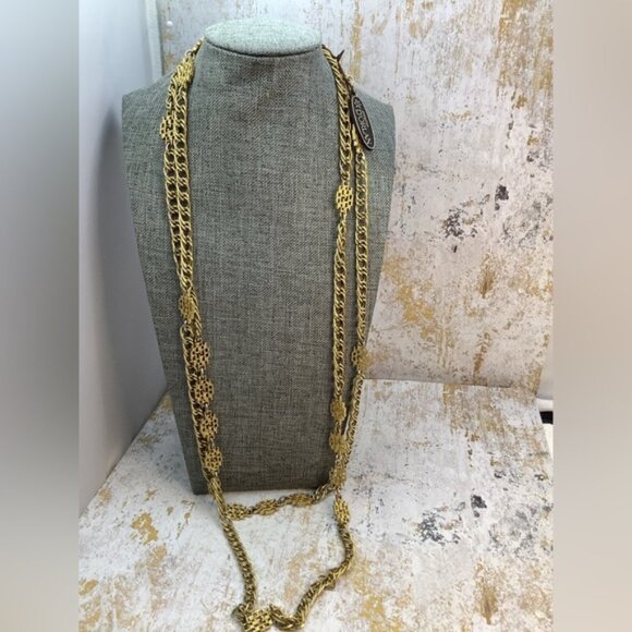 Vintage D’Orlan Flapper Gold Chain Necklace - Picture 6 of 6